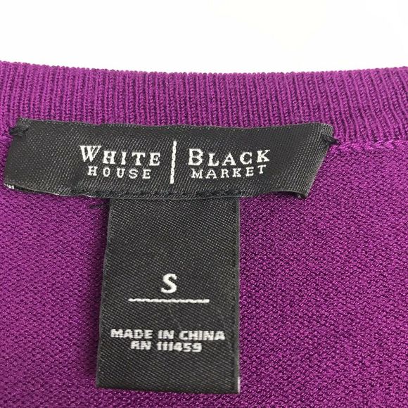 White House Black Mark Button Front Top S Purple - Picture 3 of 4